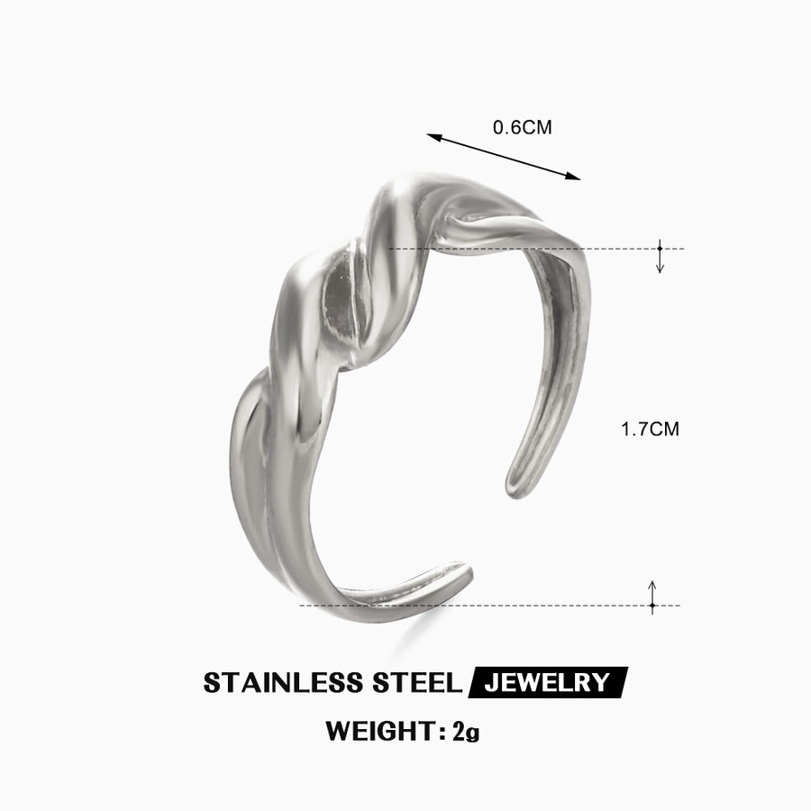 Jewelry Simple Style Spiral 304 Stainless Steel 18K Gold Plated Polishing Rings