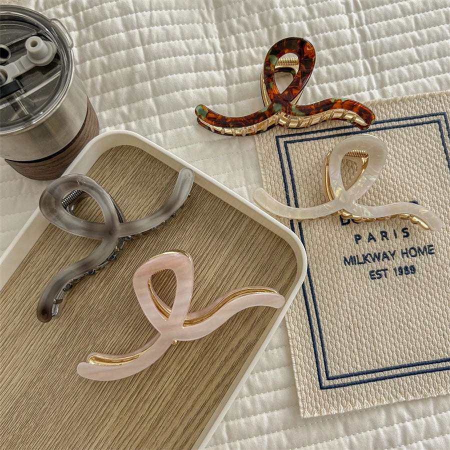 Women's Simple Style Waves Acetic acid sheets Metal Hair Claws