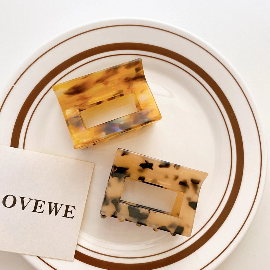 korean acetate plate hair accessories square hollow grab clip female