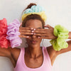 velvet oversized pure color hair scrunchies
