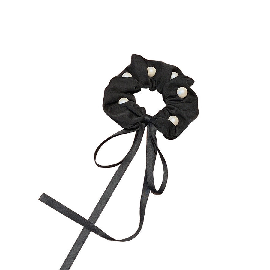 new ins korean style internet influencer pearl ribbon headband bowknot hair ring korean style super fairy adult ribbon hair rope for women