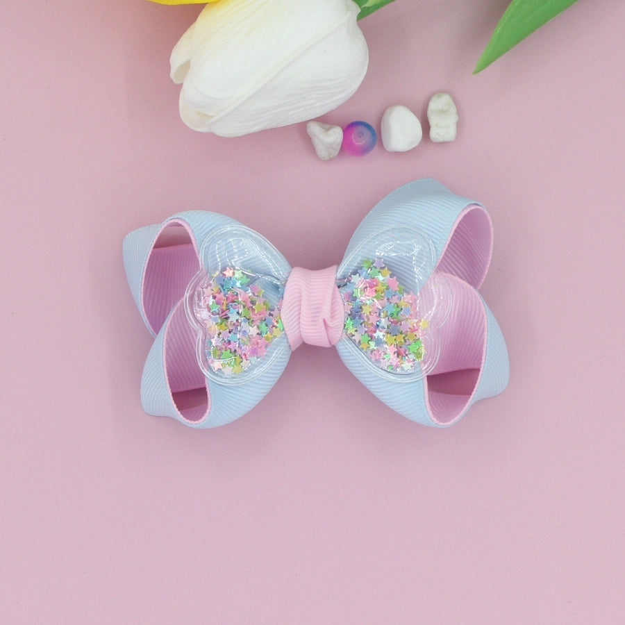 Girl'S Simple Style Solid Color Cloth Ribbon Hair Clip