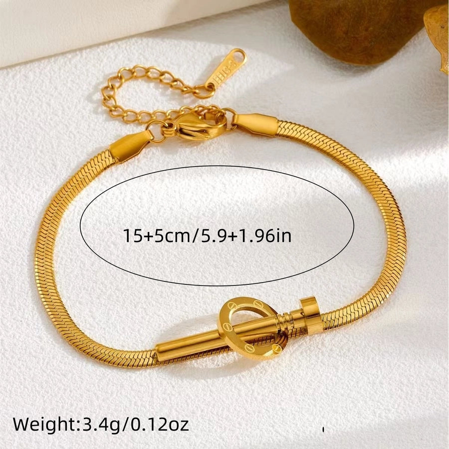 Titanium Steel Nail Ring High Class Elegant Personality 18K Gold Plated Couple Gift Necklace Bracelet