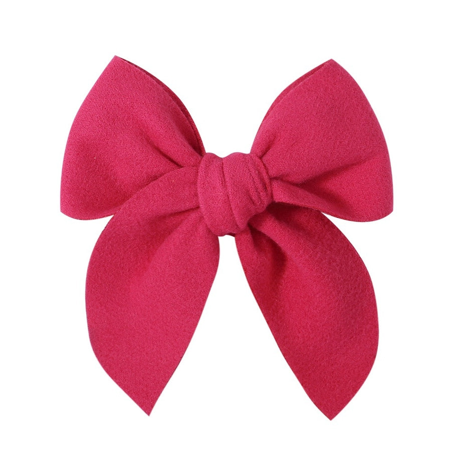 sweet solid color polyester bow knot hair clip