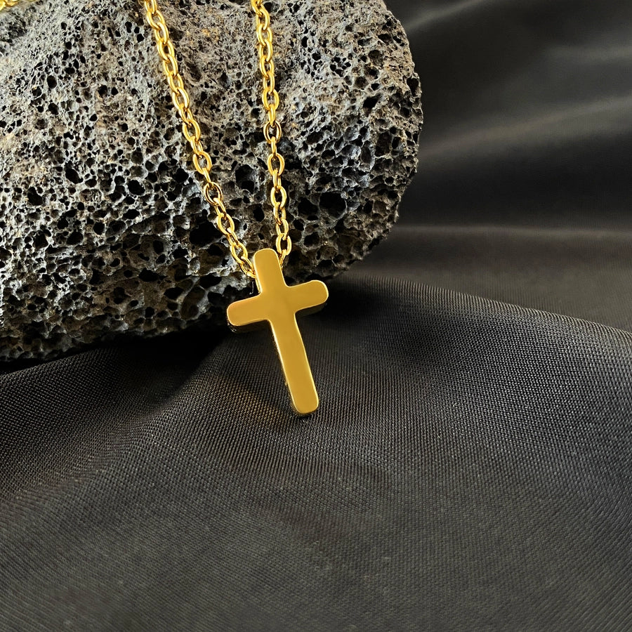 Jewelry Retro Cross Titanium Steel Pendant Necklace