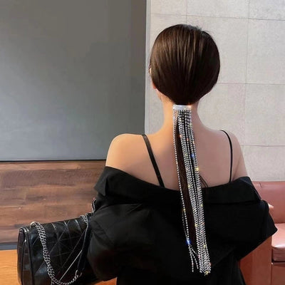 Women's Elegant Glam Tassel Alloy Rhinestone Plating Hair Clip