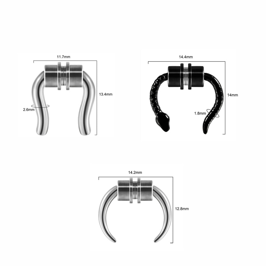 1 Piece Nose Rings & Studs Casual Streetwear Horns Snake-Shaped 304 Stainless Steel 18K Gold Plated Nose Rings & Studs