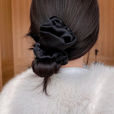 fashion rose solid color cloth hair tie