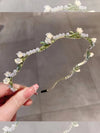 women's fairy style sweet waves flower imitation pearl alloy hair band
