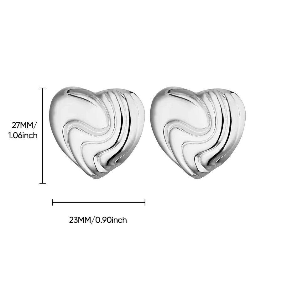 1 Pair Vintage Style Heart Shape 304 Stainless Steel 18K Gold Plated Ear Studs