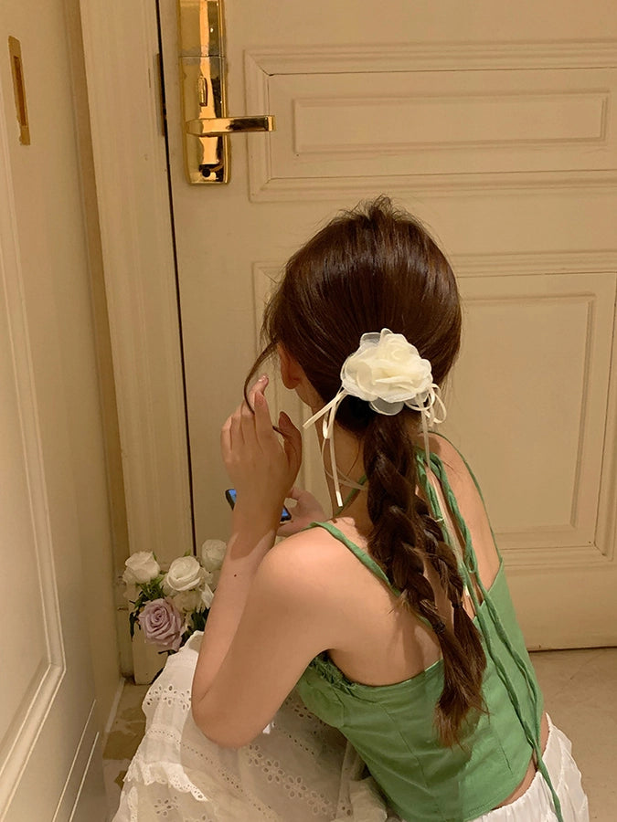 Women's Sweet Floral Gauze Hair Tie
