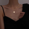 Jewelry Casual Simple Style Round Letter Titanium Steel Double Layer Necklaces