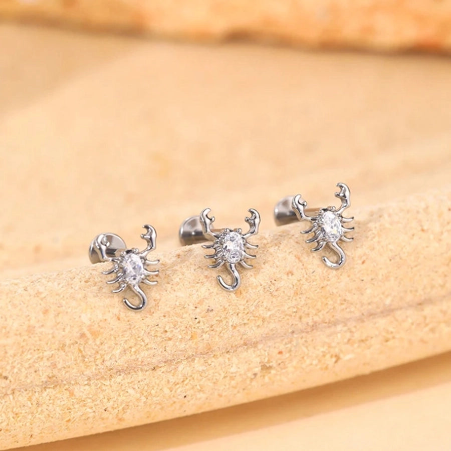 1 Piece Lip Rings Hip-Hop Rock Punk Spider Pure Titanium Titanium Alloy Zircon 14K Gold Plated White Gold Plated Lip Rings Ear Cartilage Rings & Studs