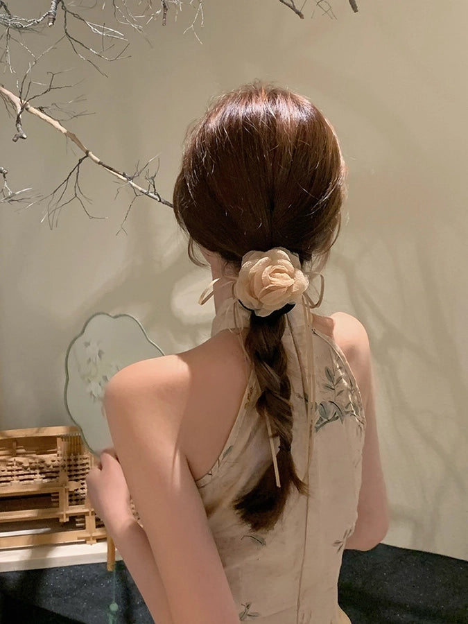 Women's Sweet Floral Gauze Hair Tie