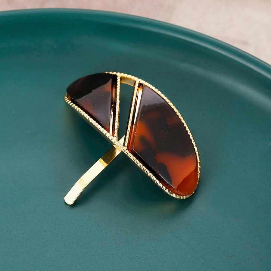 Women's Retro Color Block Acetic acid sheets Plating Hair Clip