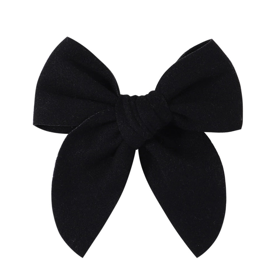 sweet solid color polyester bow knot hair clip