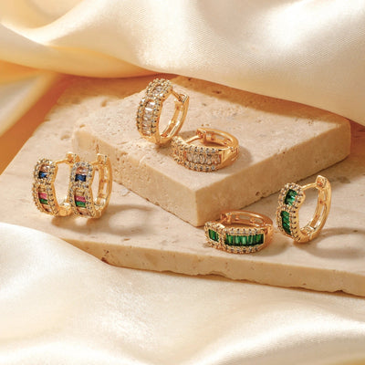 1 Pair Elegant Streetwear Shiny Geometric Inlay Copper Zircon K Gold Plated Rhodium Plated Earrings