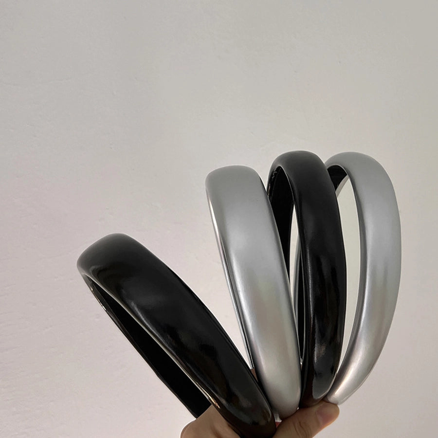 Women's Casual Simple Style Solid Color Pu Leather Handmade Hair Band