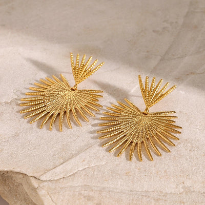 1 Pair Classic Style Leaves 304 Stainless Steel Drop Earrings