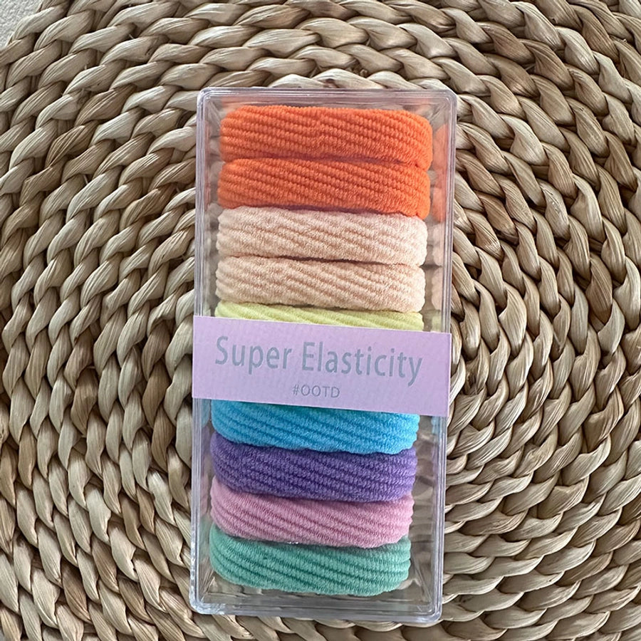 Women's Fairy Style Preppy Style Sweet Solid Color Cloth Printing and Dyeing Hair Tie