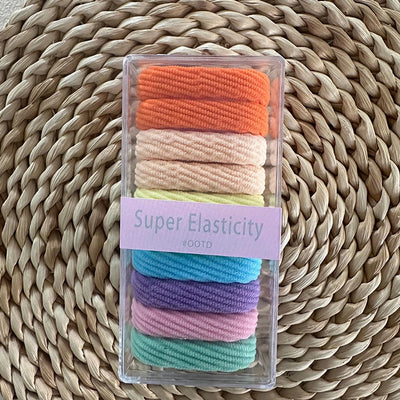 Women's Fairy Style Preppy Style Sweet Solid Color Cloth Printing and Dyeing Hair Tie