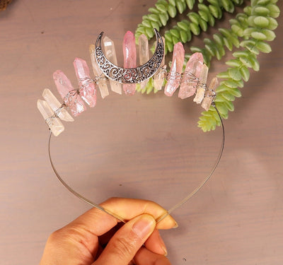 retro geometric moon crystal hair band 1 piece