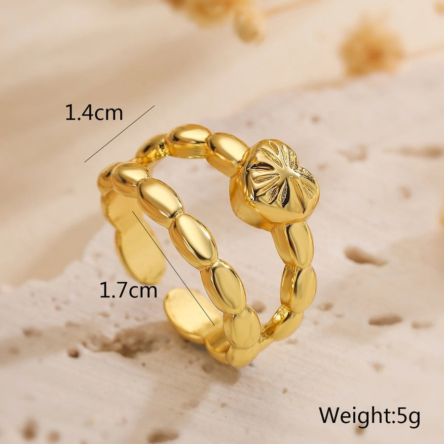 Copper Geometric Open Rings