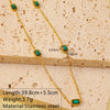Jewelry Elegant Classic Style Geometric Quadrilateral Square 304 Stainless Steel Artificial Rhinestones 18K Gold Plated Plating Inlay Bracelets Necklace Jewelry Set