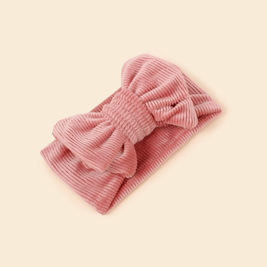 simple style solid color bow knot cloth hair band