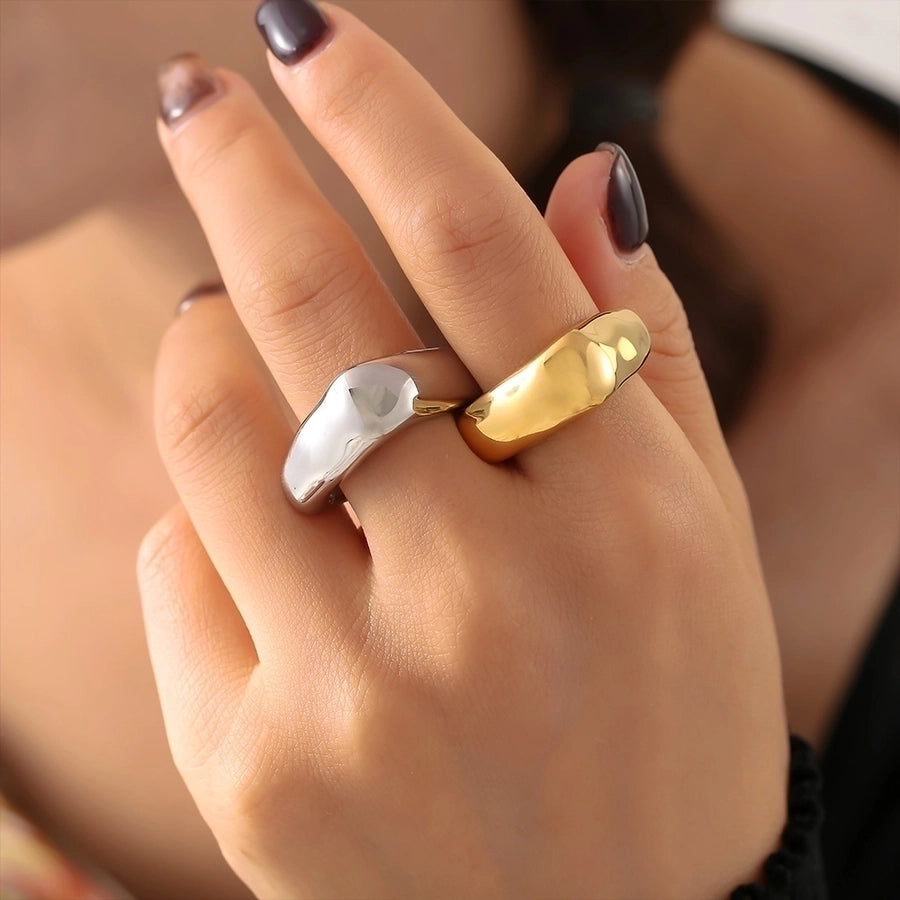 Jewelry Elegant Vacation Commute Geometric 304 Stainless Steel 18K Gold Plated Rings