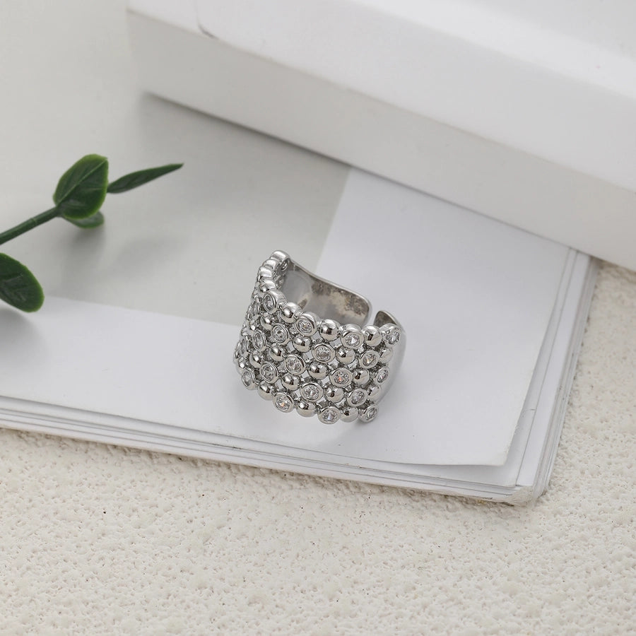 Copper Geometric Solid Color Open Rings