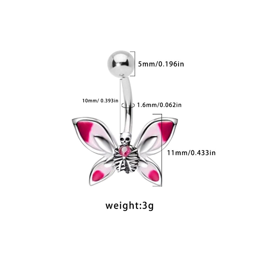 1 Piece Lip Rings Sexy Classic Style Heart Shape Smile Face Butterfly Pure Titanium Titanium Alloy Epoxy Plating Acrylic Rhinestones Glass White Gold Plated Belly Rings