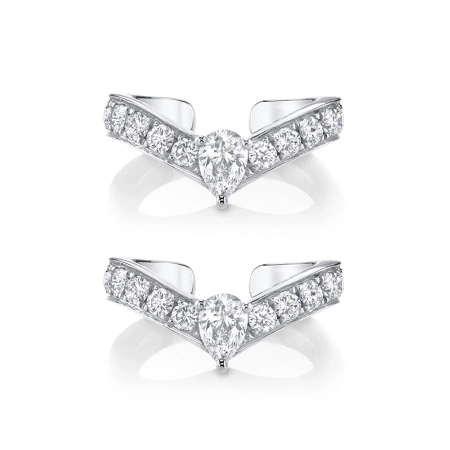 1 Pair Elegant Simple Style Geometric Copper Zircon 24K Gold Plated Drop Earrings Ear Cuffs