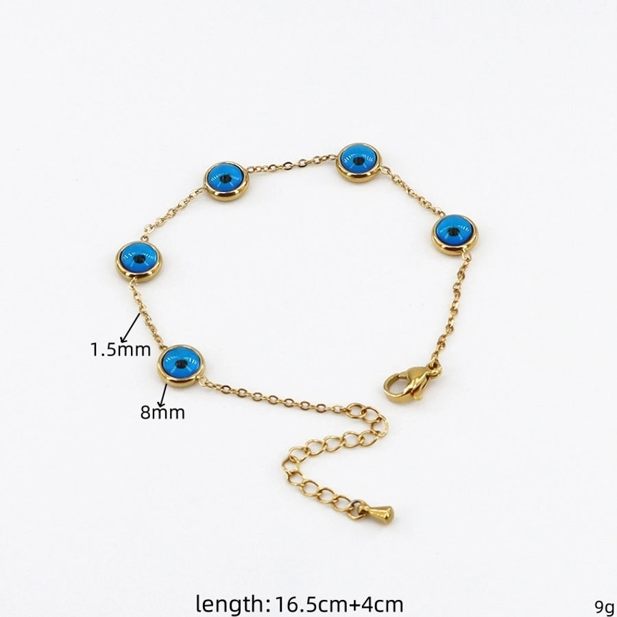 Casual Simple Style Round 304 Stainless Steel Gold Plated Natural Stone Pearl Bracelets In Bulk