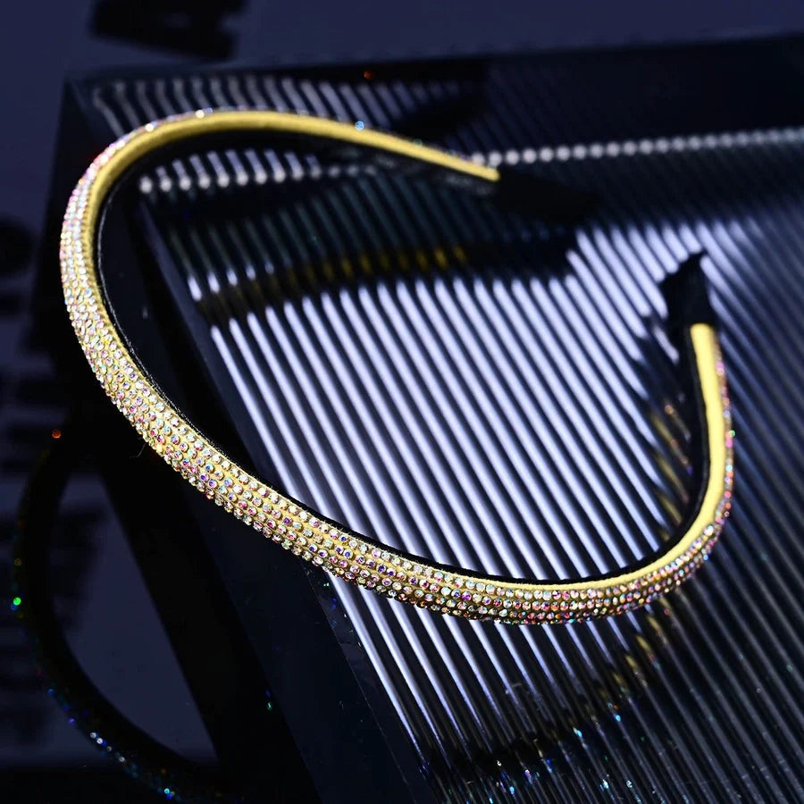 Women's Simple Style Classic Style Solid Color Rhinestone Inlay Rhinestones Hair Band