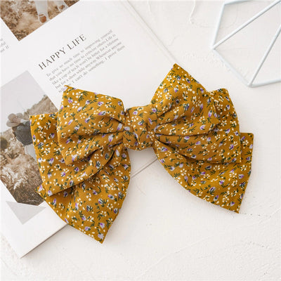 simple style bow knot cloth floral hair clip 1 piece
