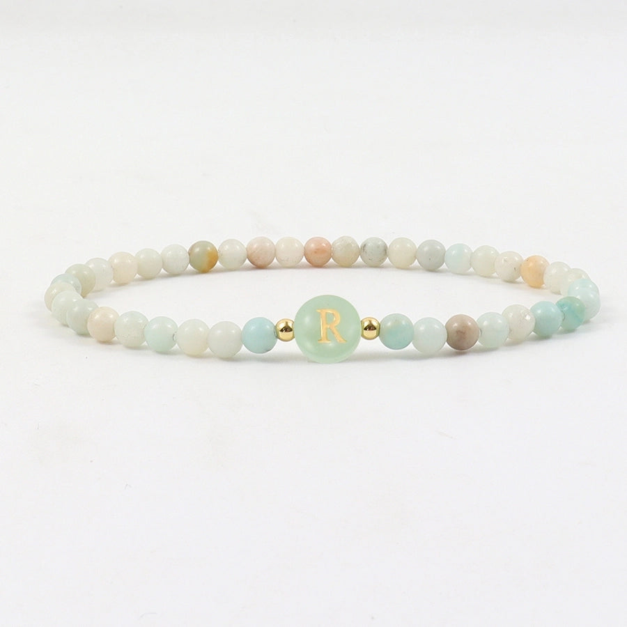 Elegant Simple Style Classic Style Letter natural stone Copper Bracelets In Bulk