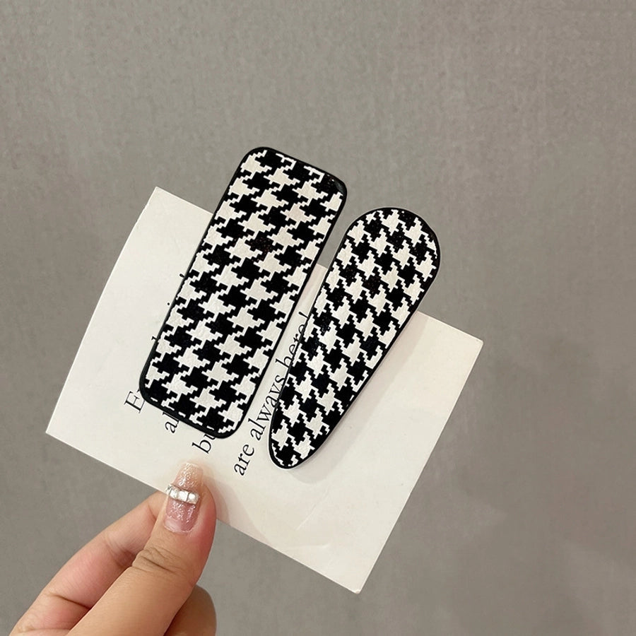 new word clip flashing diamond checkerboard pattern hairpin hair accessories