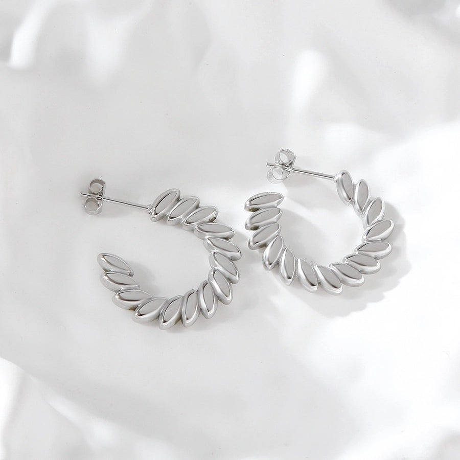 1 Pair Elegant C Shape 316 Stainless Steel  18K Gold Plated Ear Studs