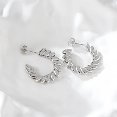 1 Pair Elegant C Shape 316 Stainless Steel  18K Gold Plated Ear Studs