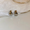 retro c shape solid color metal plating women's earrings 1 pair
