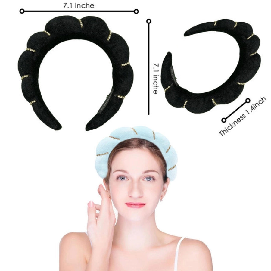 simple style color block towel velvet hair band