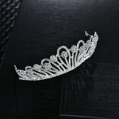 fashion crown alloy inlay zircon crown 1 piece