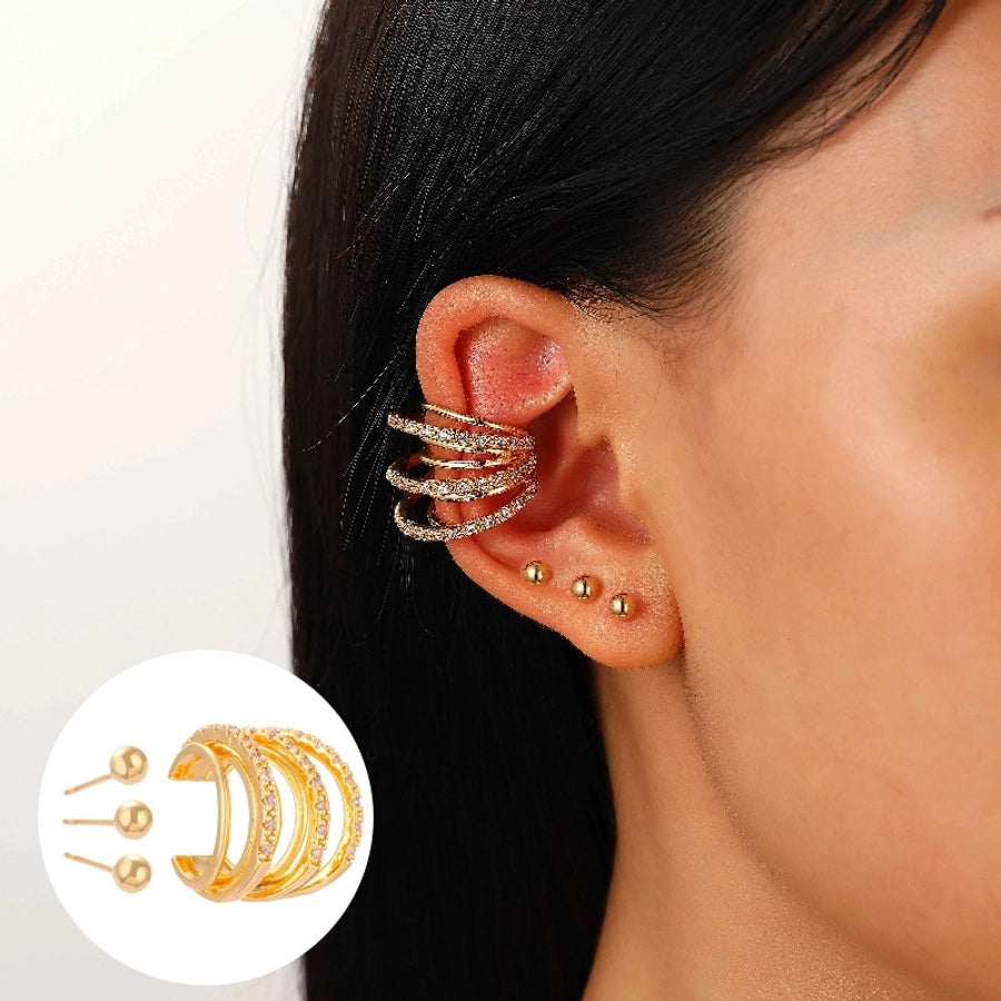 1 Piece Nordic Style Simple Style Geometric Water Droplets Copper Ear Cuffs