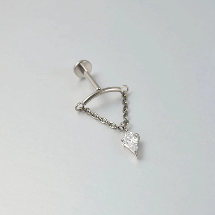 1 Piece Lip Rings Elegant Simple Style Artistic Geometric Pure Titanium Titanium Alloy Zircon 14K Gold Plated Silver Plated Lip Rings Ear Cartilage Rings & Studs