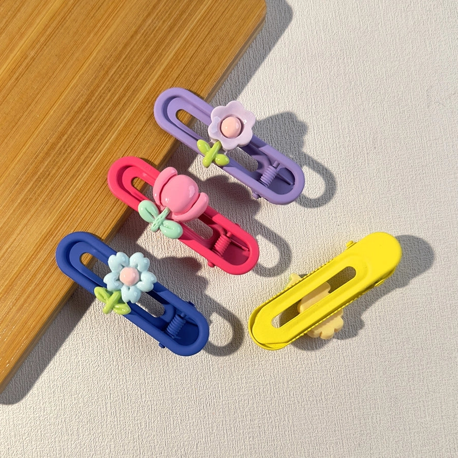 cute flower resin stoving varnish hair clip