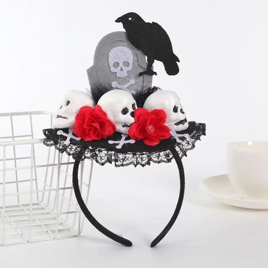 Women's Hip-Hop Funny Halloween Pattern Mixing Lace Hair Band