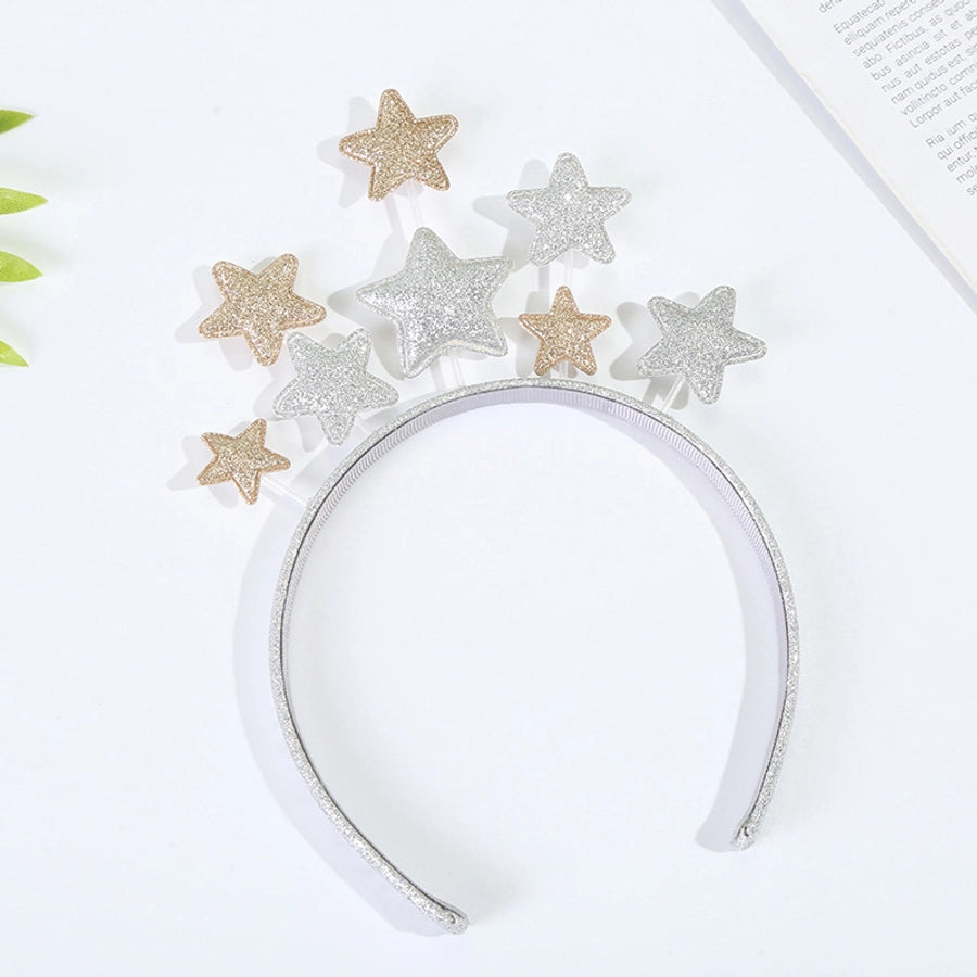 new Christmas creative small fresh five-pointed star children's hairband hair accessories metal around the side headband