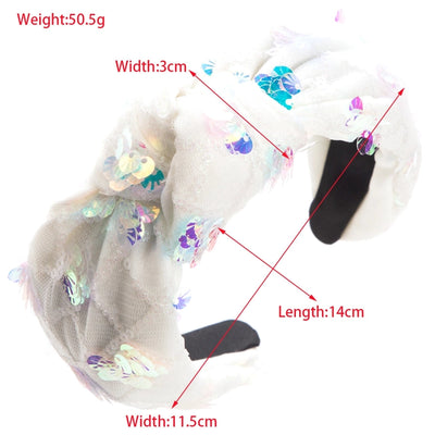 Women's Shiny Grid Sequin Cloth Inlay Sequins Hair Band