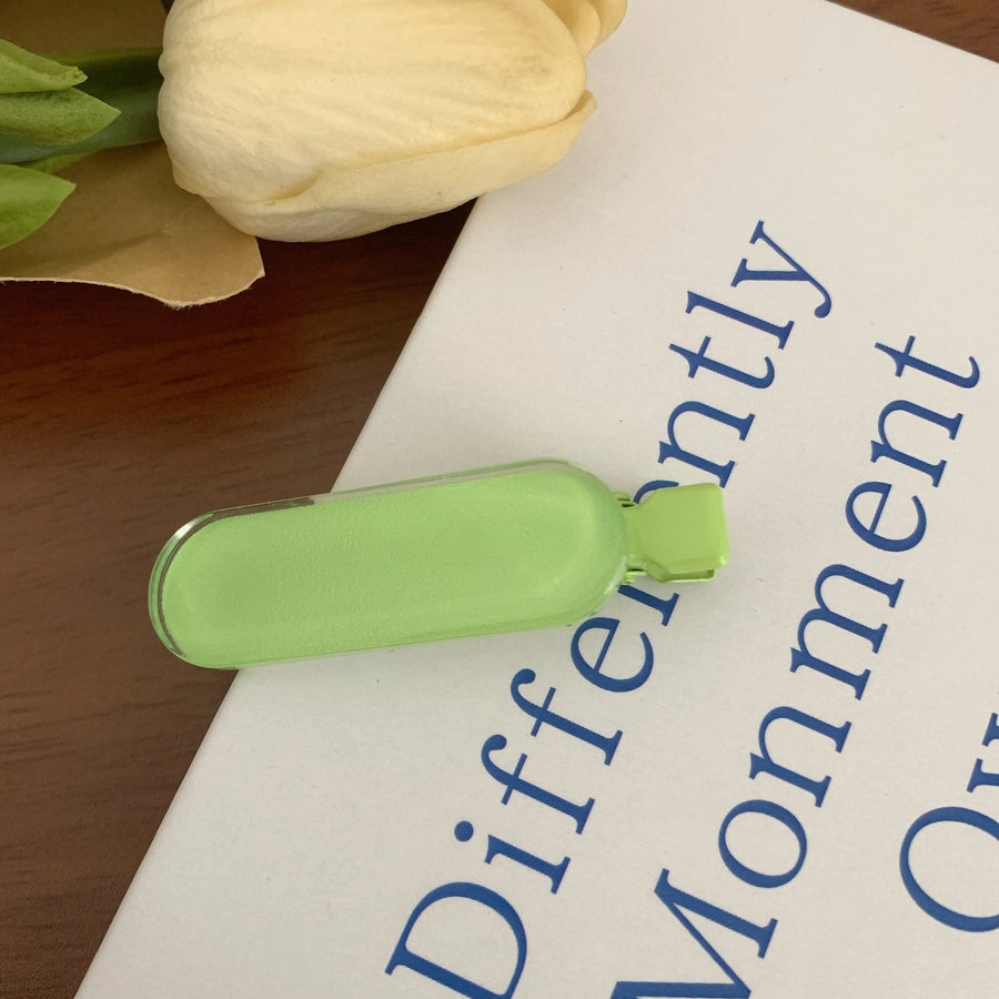 Women's Cute Sweet Korean Style Oval Plastic Resin Handmade Hair Clip